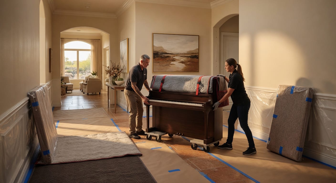 Upright Piano Moving in an East Valley Arizona home